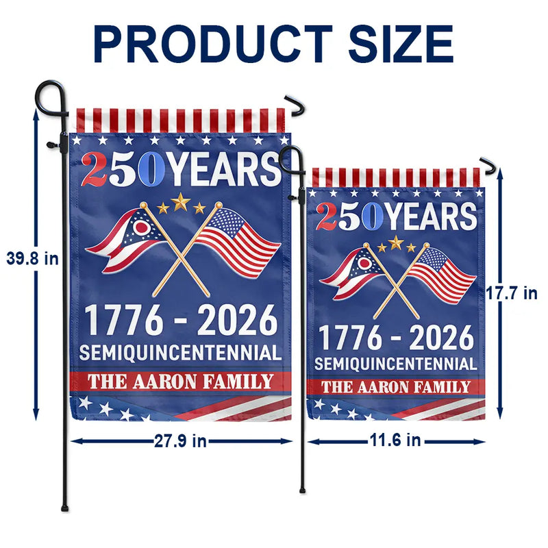Family,Happy - America 250th Anniversary US Semiquincentennial States - Personalized Flag