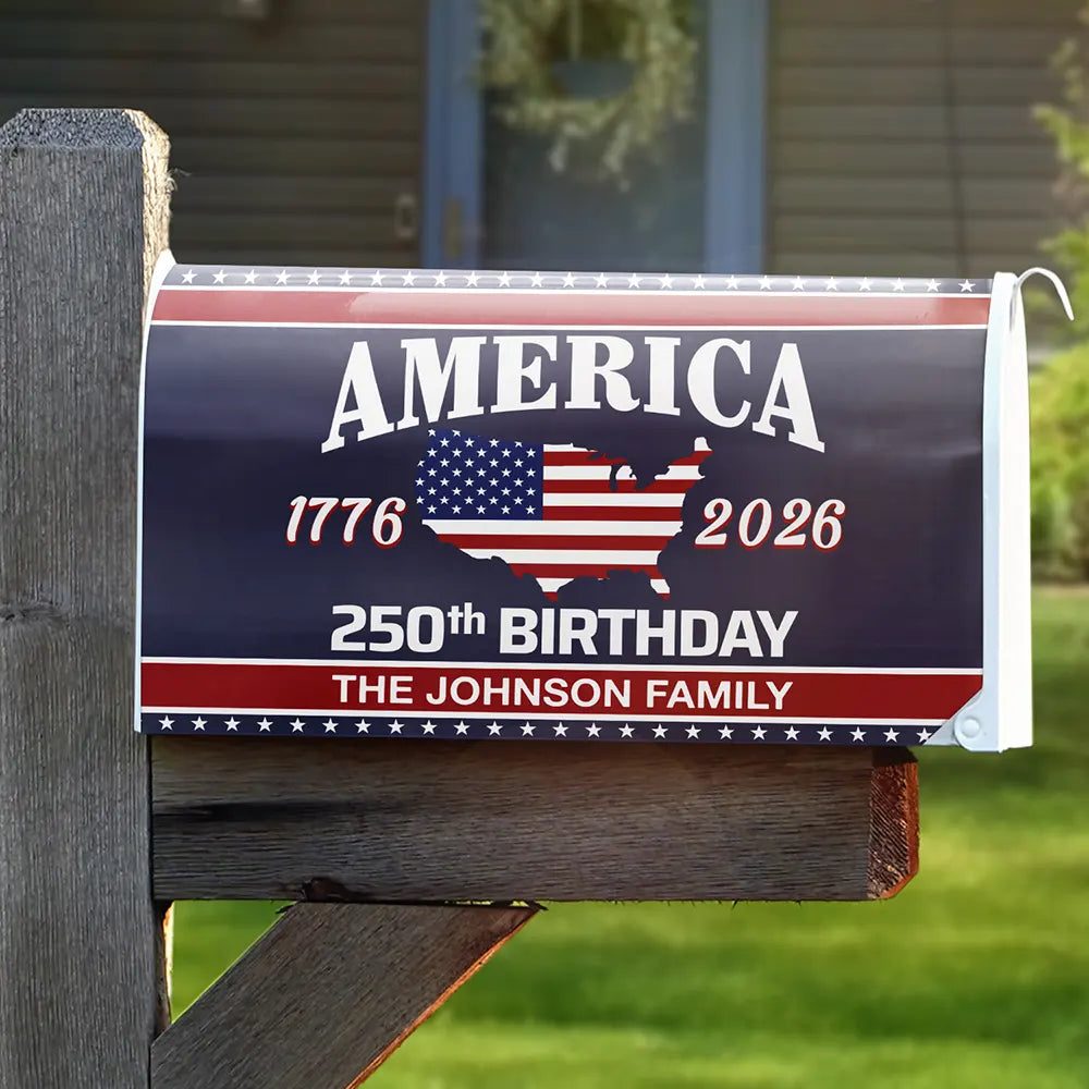 America 250th Anniversary US Semiquincentennial Birthday - Personalized Mailbox Cover
