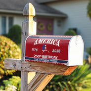 Family, Happy - America 250th Anniversary US Semiquincentennial Birthday - Personalized Mailbox Cover