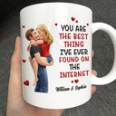Gift For Couples,Gift For Husband,Gift For Wife,Gift For Boyfriend,Gift For Girlfriend,Happy - Kissing Couple 3D Best Thing Found On The Internet - Personalized Mug