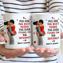 Gift For Couples,Gift For Husband,Gift For Wife,Gift For Boyfriend,Gift For Girlfriend,Happy - Kissing Couple 3D Best Thing Found On The Internet - Personalized Mug