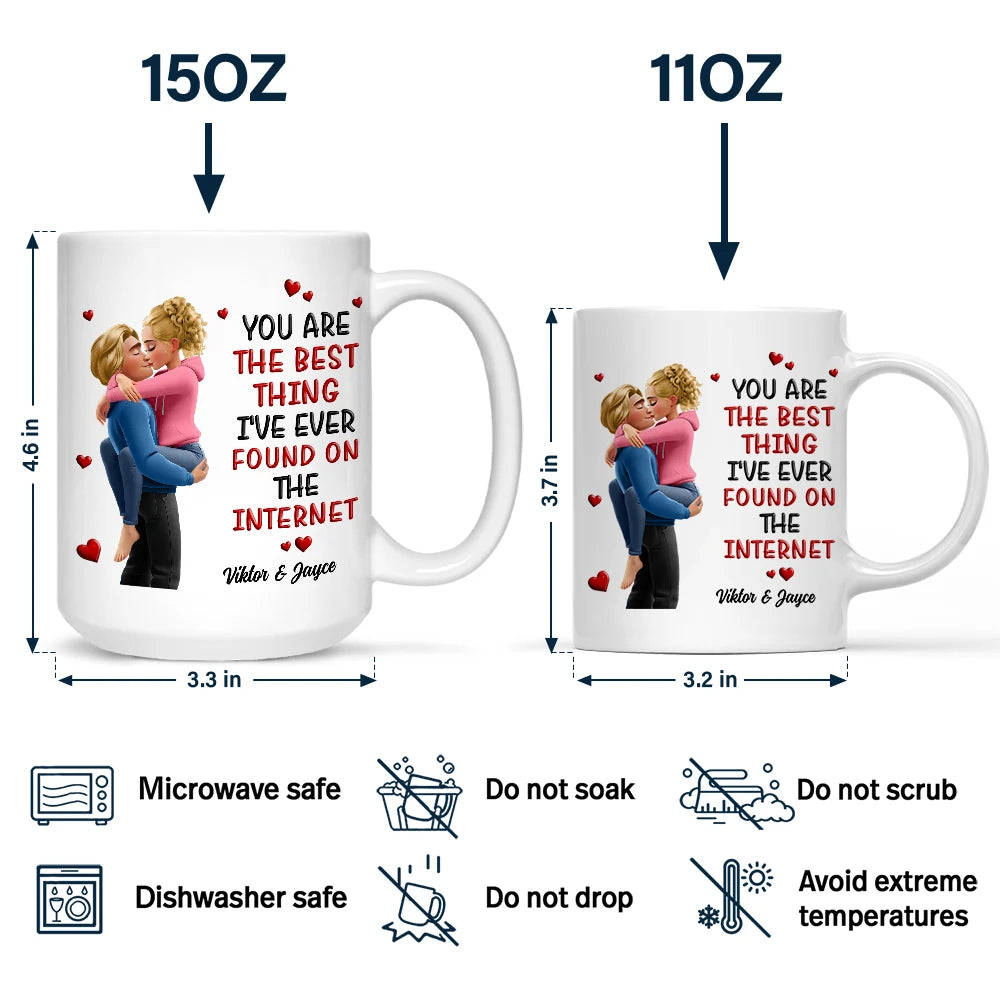 Gift For Couples,Gift For Husband,Gift For Wife,Gift For Boyfriend,Gift For Girlfriend,Happy - Kissing Couple 3D Best Thing Found On The Internet - Personalized Mug