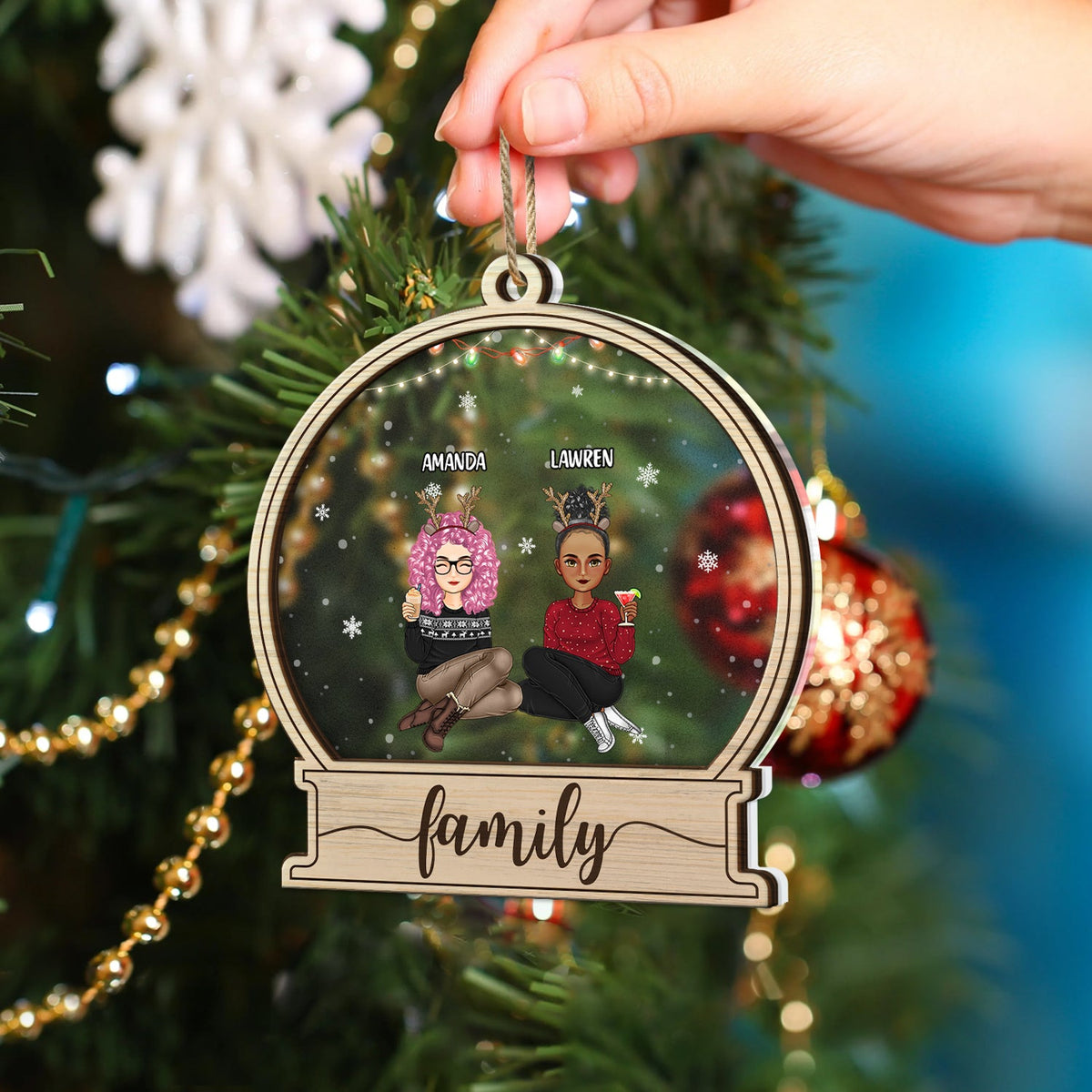 Christmas We Are Family - Gift For Family - Personalized 2-Layered Mix Ornament