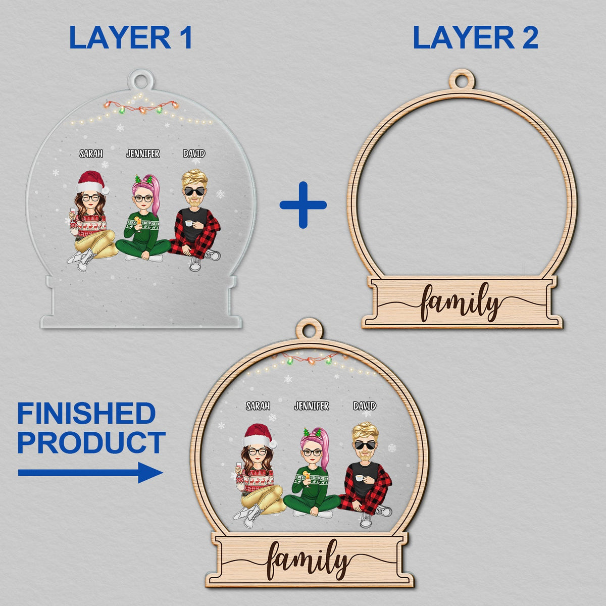 Christmas We Are Family - Gift For Family - Personalized 2-Layered Mix Ornament