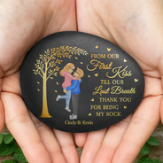 Gift For Couples,Gift For Husband,Gift For Wife,Gift For Boyfriend,Gift For Girlfriend,Love - Kissing Couple Thank You For Being My Rock - Personalized Printed Rock
