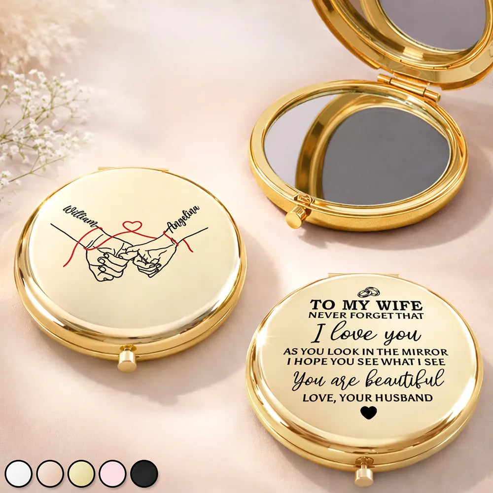 To My Wife Hope You See What I See - Personalized Compact Mirror