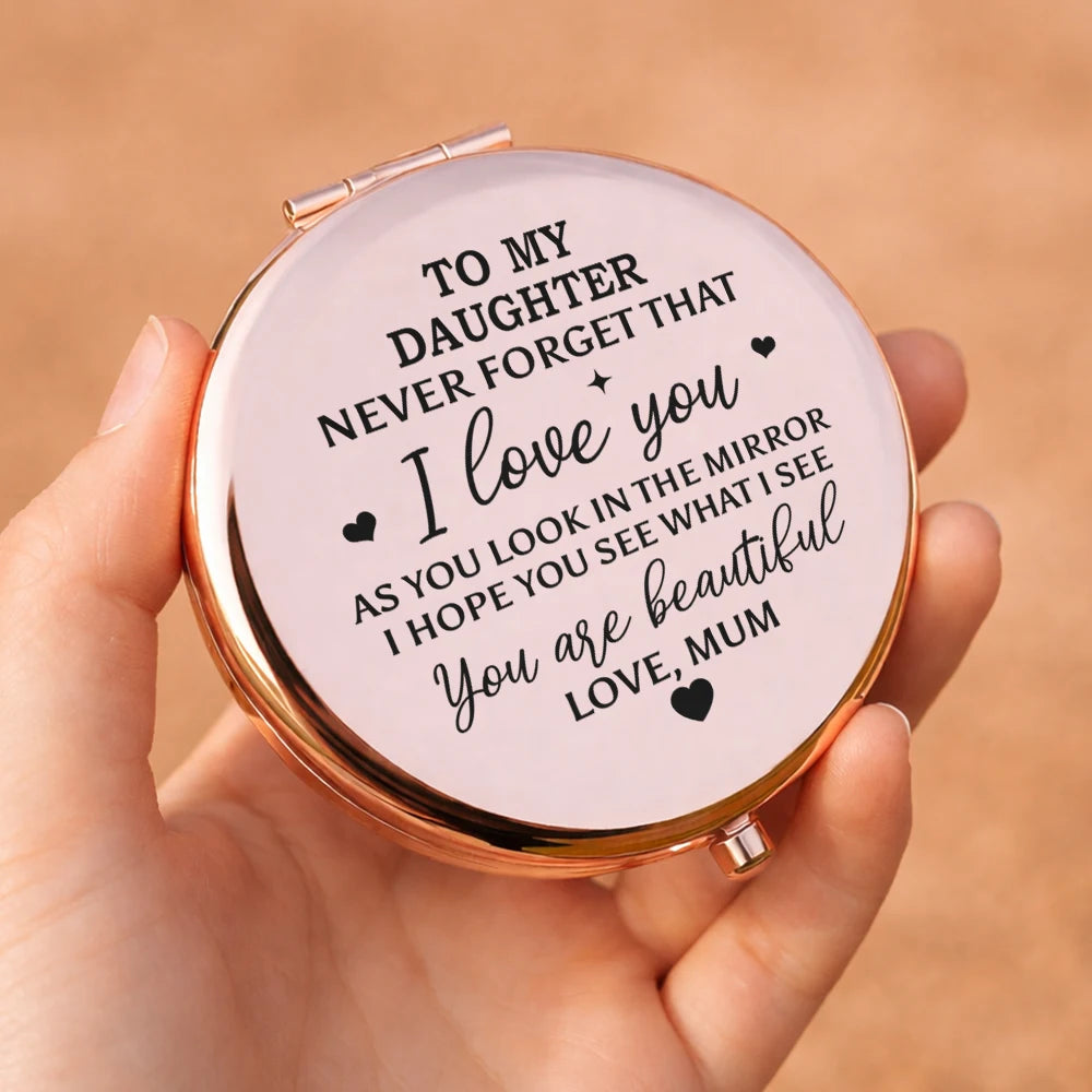 Gift For Daughter, Mom - Daughters (Adult), Happy - To My Daughter Hope You See What I See - Personalized Compact Mirror