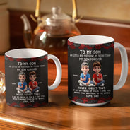Gift For Mother,Mom,Daughters (Adult),Sons,Happy - My Daughter Son Forever - Personalized White Edge-to-Edge Mug