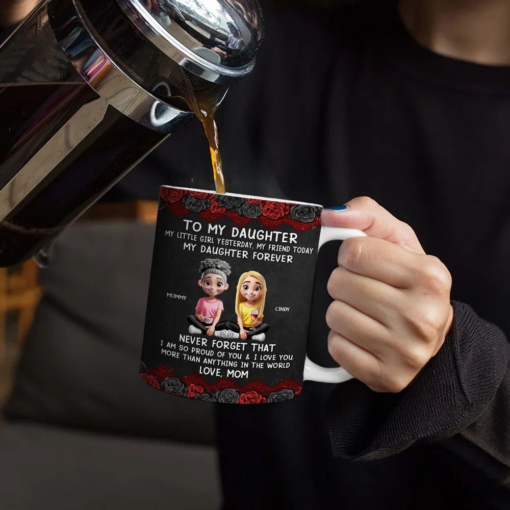 Gift For Mother,Mom,Daughters (Adult),Sons,Happy - My Daughter Son Forever - Personalized White Edge-to-Edge Mug