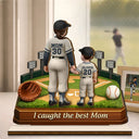 Baseball,Sport Mom,Gift For Mother,Happy - We Caught The Best Mom Baseball - Personalized Custom Shaped 2-Layered Wooden Plaque