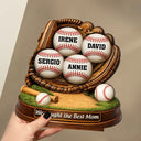 Baseball,Sport Mom,Mom,Children,Happy - We Caught The Best Mom Icon - Personalized Custom Shaped 2-Layered Wooden Plaque