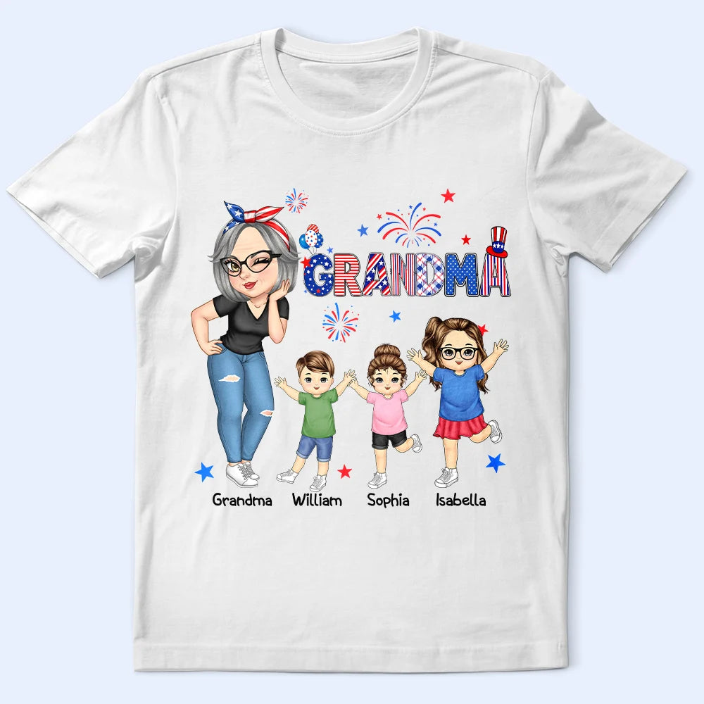 Gift For Mother,Gift For Grandma,Independence Day,America 250th - Stars & Stripes Nana Gigi - Personalized T Shirt