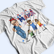 Gift For Mother,Gift For Grandma,Independence Day,America 250th - Stars & Stripes Nana Gigi - Personalized T Shirt