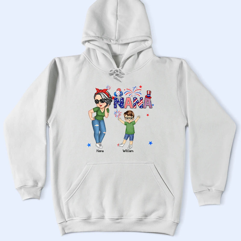 Gift For Mother,Gift For Grandma,Independence Day,America 250th - Stars & Stripes Nana Gigi - Personalized T Shirt