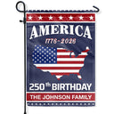 America 250th, Independence Day - America 250th Anniversary US Semiquincentennial Birthday - Personalized Flag