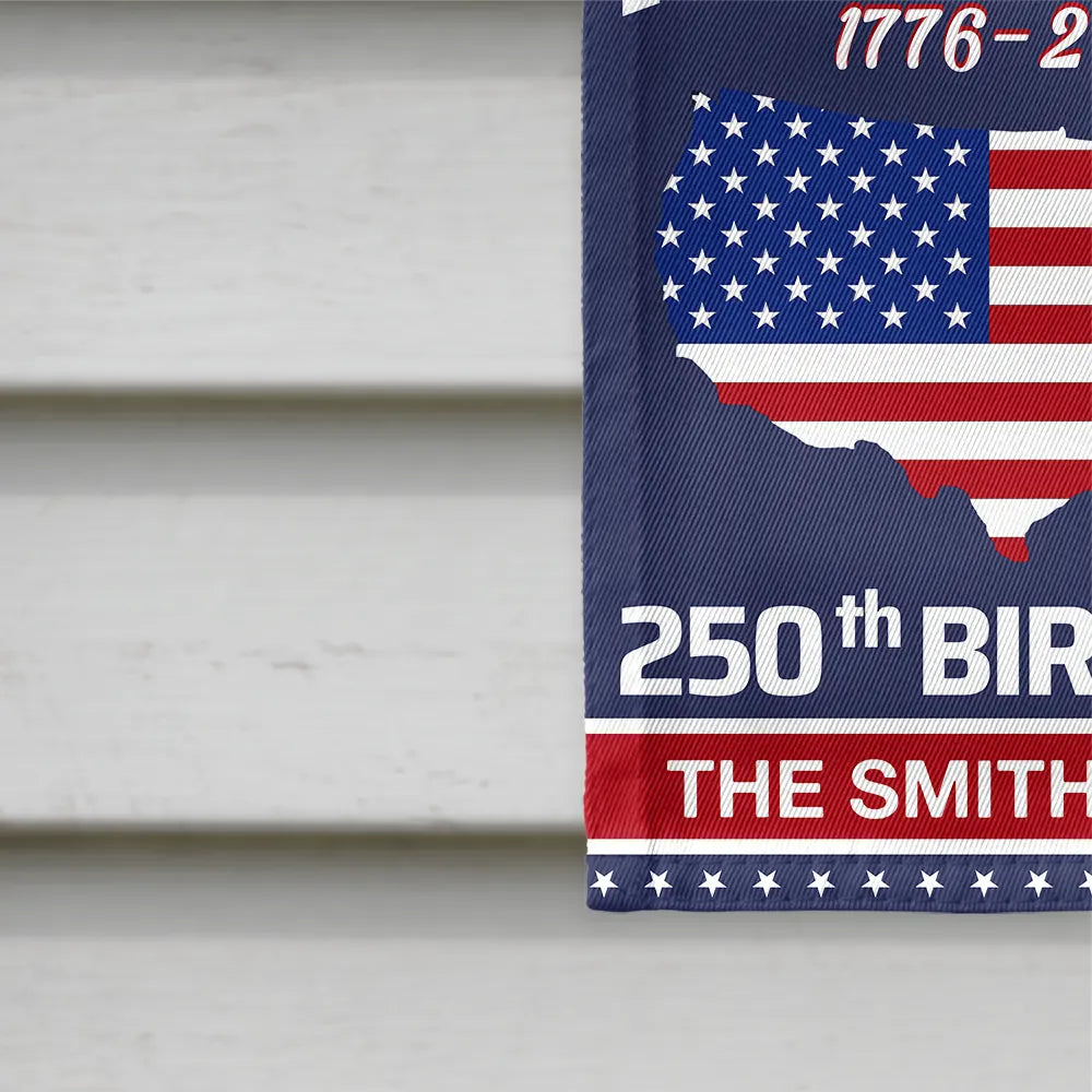 America 250th, Independence Day - America 250th Anniversary US Semiquincentennial Birthday - Personalized Flag