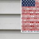 Independence Day - America States One Land One Heart One Hand One Nation - Personalized Flag