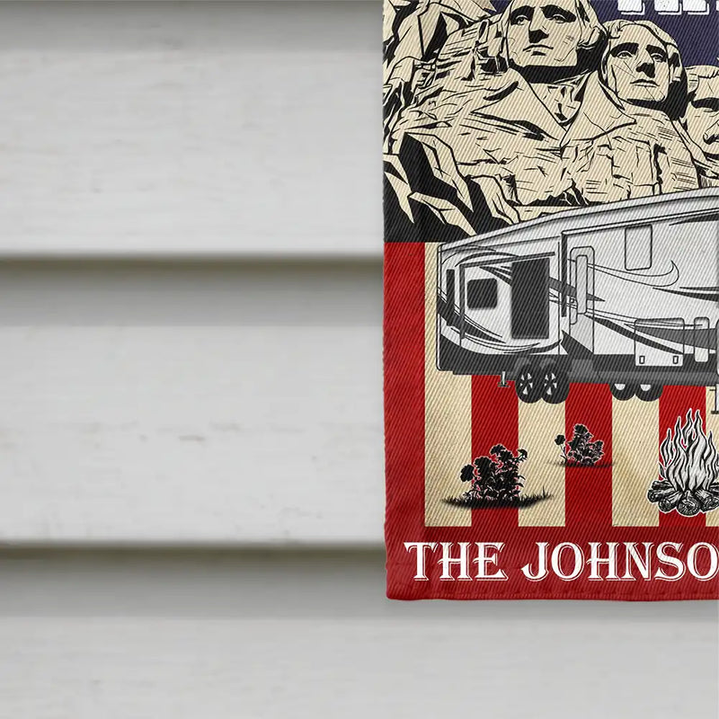 Independence Day, Camping - Drunk Camper Matter American Stars And Stripes - Personalized Flag