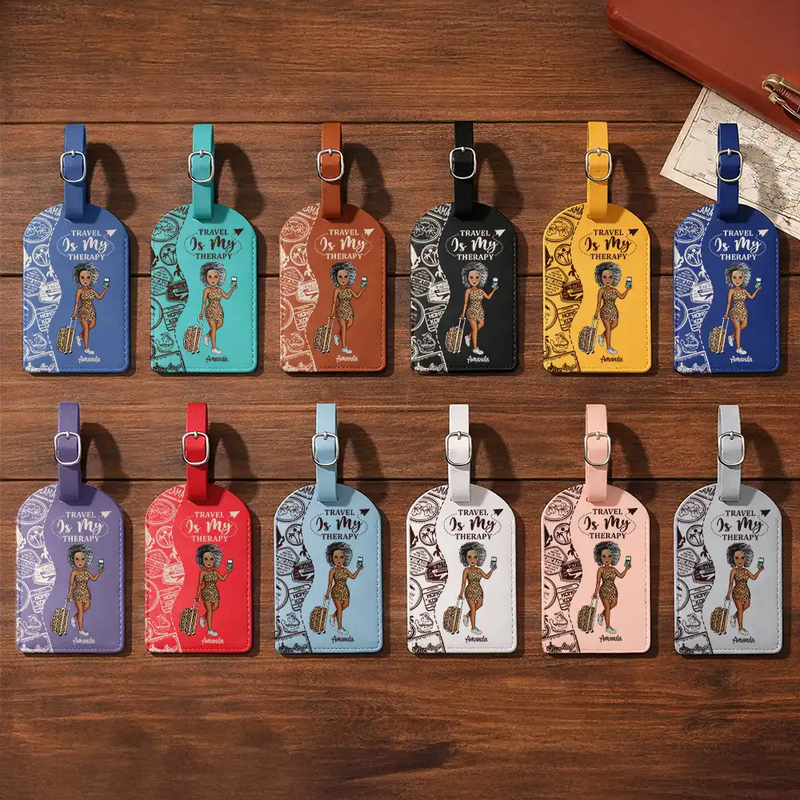 Travel,Gift For Yourself,Happy - And So The Adventure Begins Travel Lover - Personalized Leather Luggage Tag