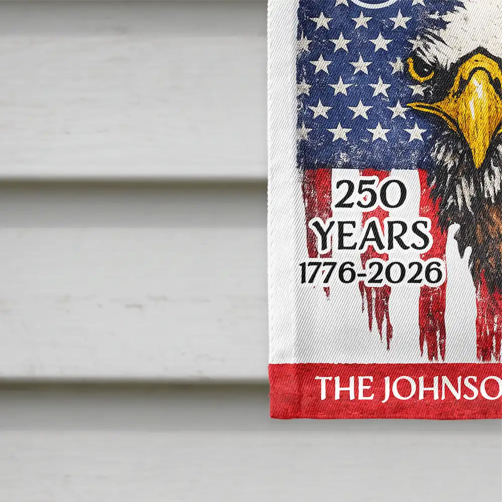 Gift For Couples,Gift For Husband,Gift For Wife,Gift For Boyfriend,Gift For Girlfriend,Parents,Gift For Yourself,Gift For Women,Gift For Men,Gift For Mother,Gift For Father,Gift For Daughter,Gift For Son,Family,Independence Day,America 250th,Happy - God Bless America 250 Land That We Love - Personalized Flag