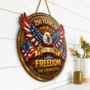 Family,Independence Day,America 250th,Happy,Top Market - 3D Effect Eagle America 250 Years Of Freedom - Personalized Custom Shaped Wood Sign