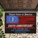 Gift For Couples,Gift For Husband,Gift For Wife,Parents,Gift For Yourself,Gift For Women,Gift For Men,Gift For Mother,Gift For Father,Gift For Daughter,Gift For Son,Family,Independence Day,America 250th,Happy - Family Monogram America 250th Anniversary - Personalized Doormat