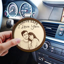 Family, Gift For Bestie, Dog Lovers, Cat Lovers, Happy, Custom Photo, Gift For Mother, Gift For Father - Custom Photo Pencil Sketch Drive Safe Family Besties Dog Cat Portrait - Personalized Custom Shaped Car Visor Clip