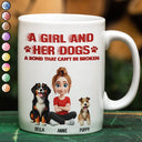 Pet Lovers,Pet Mom,Pet Dad,Cat Lovers,Cat Mom,Cat Dad,Dog Lovers,Dog Mom,Dog Dad,Gift For Women,Gift For Men,Happy,Top Market - Distressed Text Effect A Girl And Her Dogs Cat - Personalized White Edge-to-Edge Mug