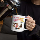 Pet Lovers,Pet Mom,Pet Dad,Cat Lovers,Cat Mom,Cat Dad,Dog Lovers,Dog Mom,Dog Dad,Gift For Women,Gift For Men,Happy,Top Market - Distressed Text Effect A Girl And Her Dogs Cat - Personalized White Edge-to-Edge Mug