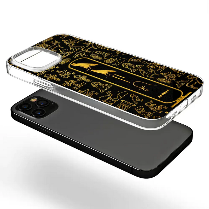 Gift For Yourself,Gift For Women,Gift For Men,Happy,Gift For Mother,Gift For Father - Custom Name In Egyptian Hieroglyphic Cartouche - Personalized Clear Phone Case