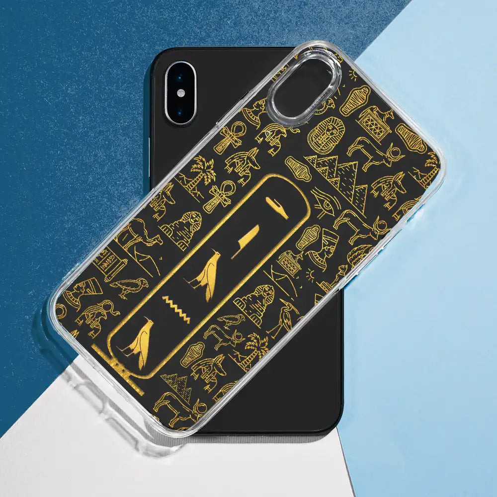 Gift For Yourself,Gift For Women,Gift For Men,Happy,Gift For Mother,Gift For Father - Custom Name In Egyptian Hieroglyphic Cartouche - Personalized Clear Phone Case