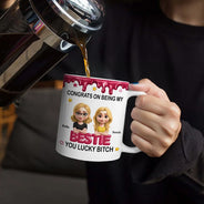 Gift For Sisters,Gift For Bestie,Gift For Women,Funny,Top Market,Gift For Brothers,Cousin,Gift For Sibling,Gift For Mother,Gift For Father - 3D Effect Congrats On Being My Brother - Personalized White Edge-to-Edge Mug