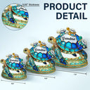 Gift For Grandma, Grandma - Grandkids, Beach, Happy - Turtle Stained Glass Effect Mom Grandma - Personalized Custom Shaped Acrylic Plaque