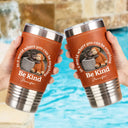 Punch Monkey,Gift For Yourself,Love,Gift For Bestie,Gift For Women,Gift For Men - In A World Where You Can Be Anything Be Kind - Personalized Leather Tumbler