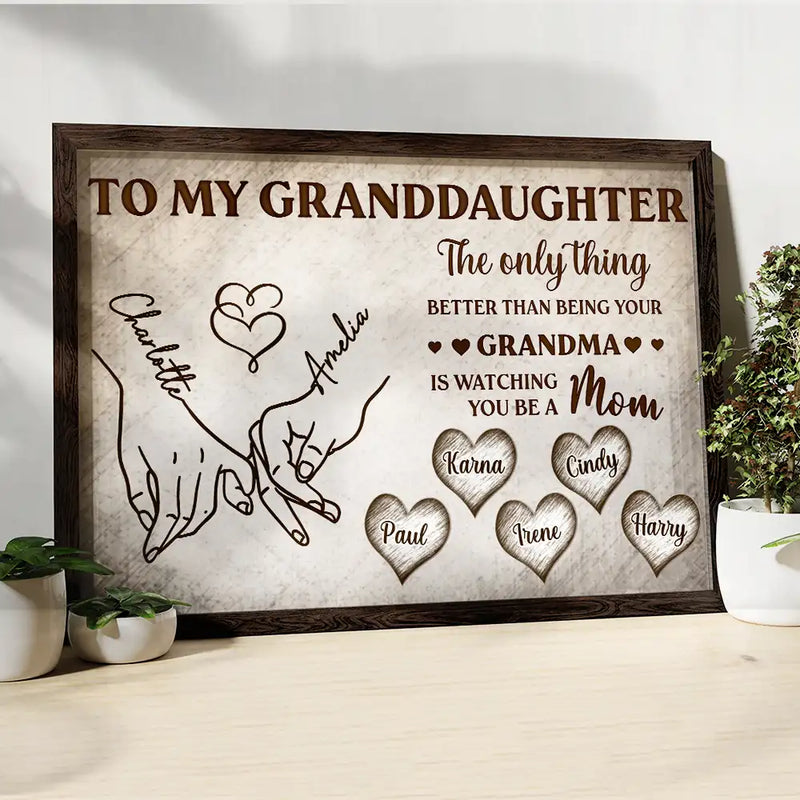 Gift For Daughter,Mom - Daughters (Adult),Grandma - Grandkids,Love,Top Market,Icon - Holding Hand To My Daughter - Personalized Poster