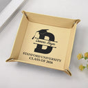 Graduation,Happy,Gift For Yourself,Gift For Women,Gift For Men,Gift For Daughter,Gift For Son,Gift For Sisters,Gift For Sibling,Gift For Brothers,Gift For Bestie - Congrats Grad Initial Name - Personalized Leather Valet Tray