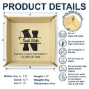 Graduation,Happy,Gift For Yourself,Gift For Women,Gift For Men,Gift For Daughter,Gift For Son,Gift For Sisters,Gift For Sibling,Gift For Brothers,Gift For Bestie - Congrats Grad Initial Name - Personalized Leather Valet Tray