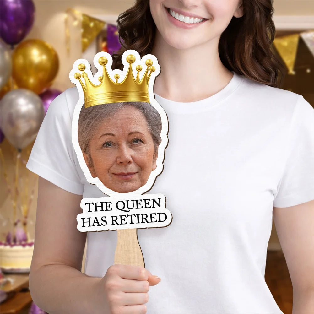 Gift For Women,Gift For Men,Gift For Grandma,Gift For Father,Gift For Grandpa,Gift For Mother,Funny,Photo - Custom Photo Funny Happy Retirement - Personalized Handheld Fan