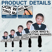 Gift For Husband,Gift For Wife,Gift For Boyfriend,Gift For Girlfriend,Gift For Couples,Love,Funny - Custom Photo Look Who's Getting Married - Personalized Handheld Fan
