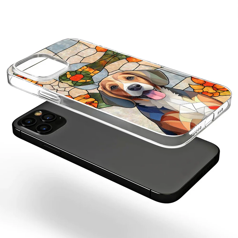 Gift For Wife,Gift For Mother,Gift For Grandma,Gift For Grandparents,Family,Love - Custom Photo Stained Glass Portrait Mom Grandma Parents Family - Personalized Clear Phone Case