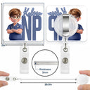 Nurse,Gift For Women,Gift For Men,Happy,Gift For Yourself,Vector - Nurse Life Job Title - Personalized Badge Reel