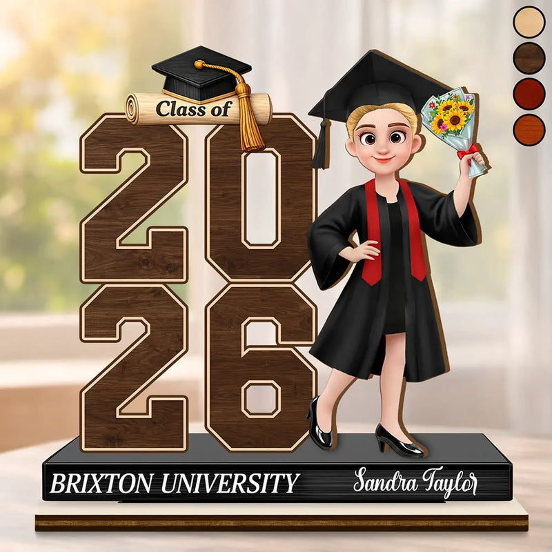 Graduation,Happy,Gift For Yourself,Gift For Women,Gift For Men,Gift For Daughter,Gift For Son,Gift For Bestie - Celebrate Graduation Milestone - Personalized Custom Shaped 2-Layered Wooden Plaque