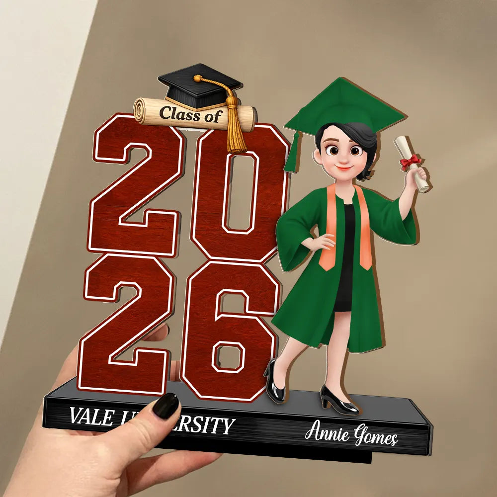Graduation,Happy,Gift For Yourself,Gift For Women,Gift For Men,Gift For Daughter,Gift For Son,Gift For Bestie - Celebrate Graduation Milestone - Personalized Custom Shaped 2-Layered Wooden Plaque