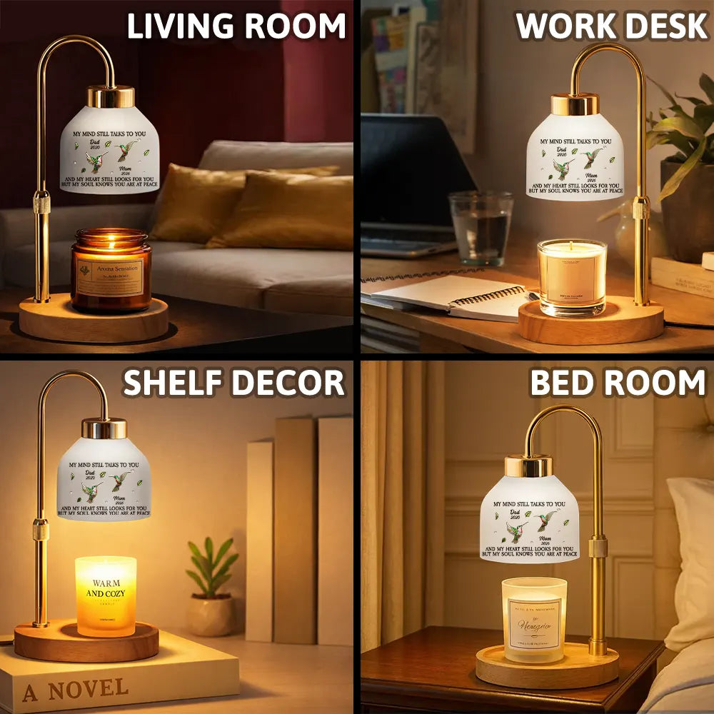 Memorial,Gift For Father,Gift For Mother,Sad,Family - Memorial My Mind Still Talks To You - Personalized Candle Warmer Lamp