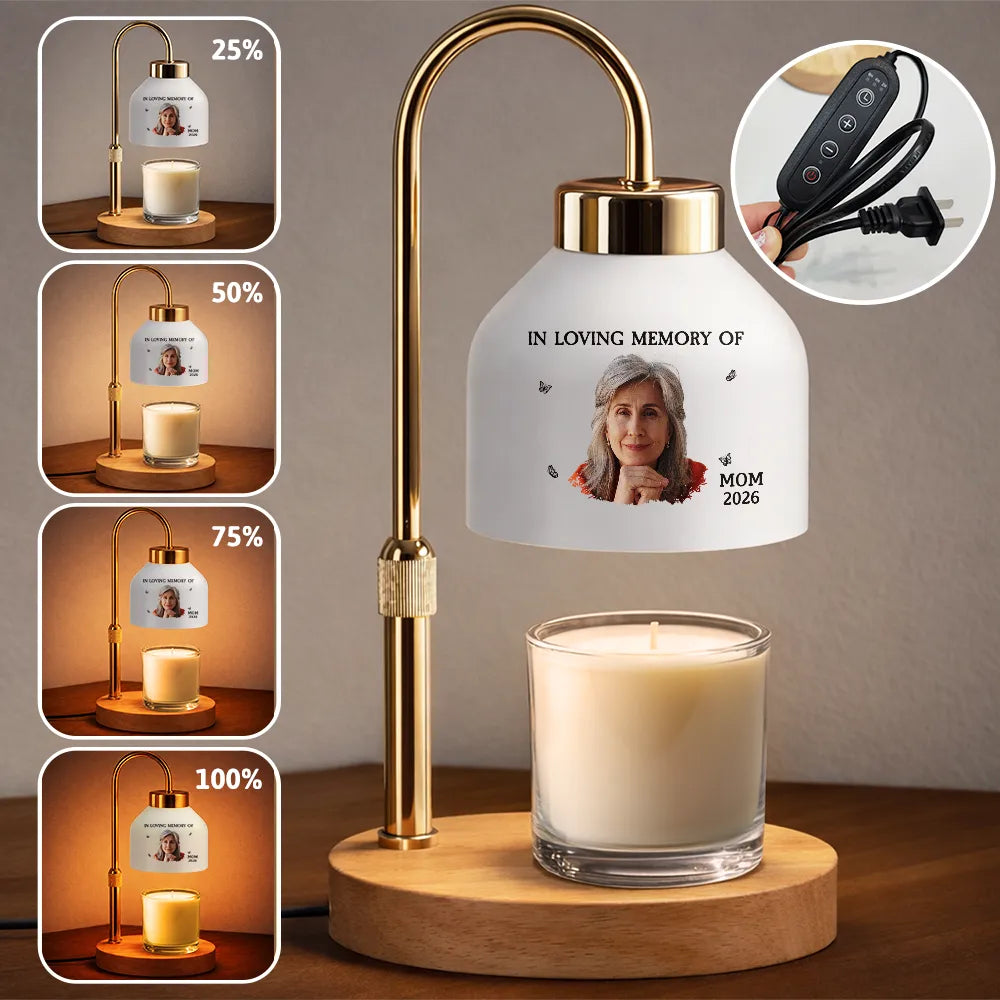 Custom Photo,Memorial,Gift For Mother,Gift For Father,Family,Sad - Custom Photo My Mind Still Talks To You - Personalized Candle Warmer Lamp