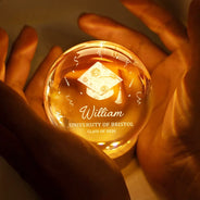 Graduation,Happy - Congrats Graduation - Personalized Crystal Globe Lamp