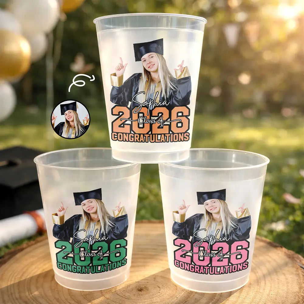 Custom Photo Congrats Grad Senior - Personalized Frosted Cups