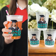 Graduation,Happy,Top Market,Gift For Kids,Gift For Son,Gift For Daughter,Top Market,Photo - Custom Photo Congrats Grad Senior - Personalized Frosted Cups
