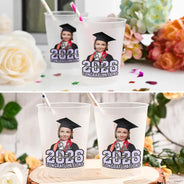 Graduation,Happy,Top Market,Gift For Kids,Gift For Son,Gift For Daughter,Top Market,Photo - Custom Photo Congrats Grad Senior - Personalized Frosted Cups