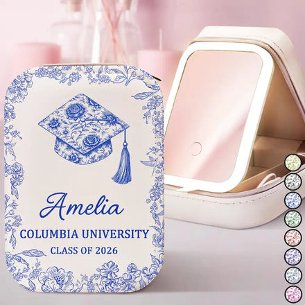 Congrats Graduation - Personalized Makeup Box With LED Mirror